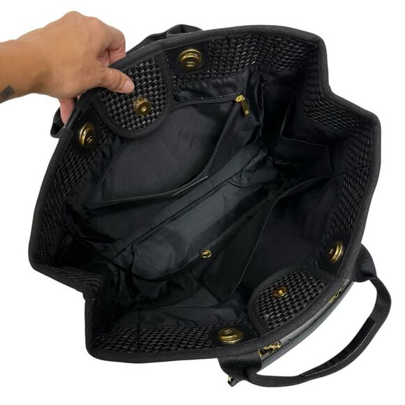 ON HOLD- Chanel Raffia Deauville Tote Bag w Gold Chain Detail - Picture 4 of 13